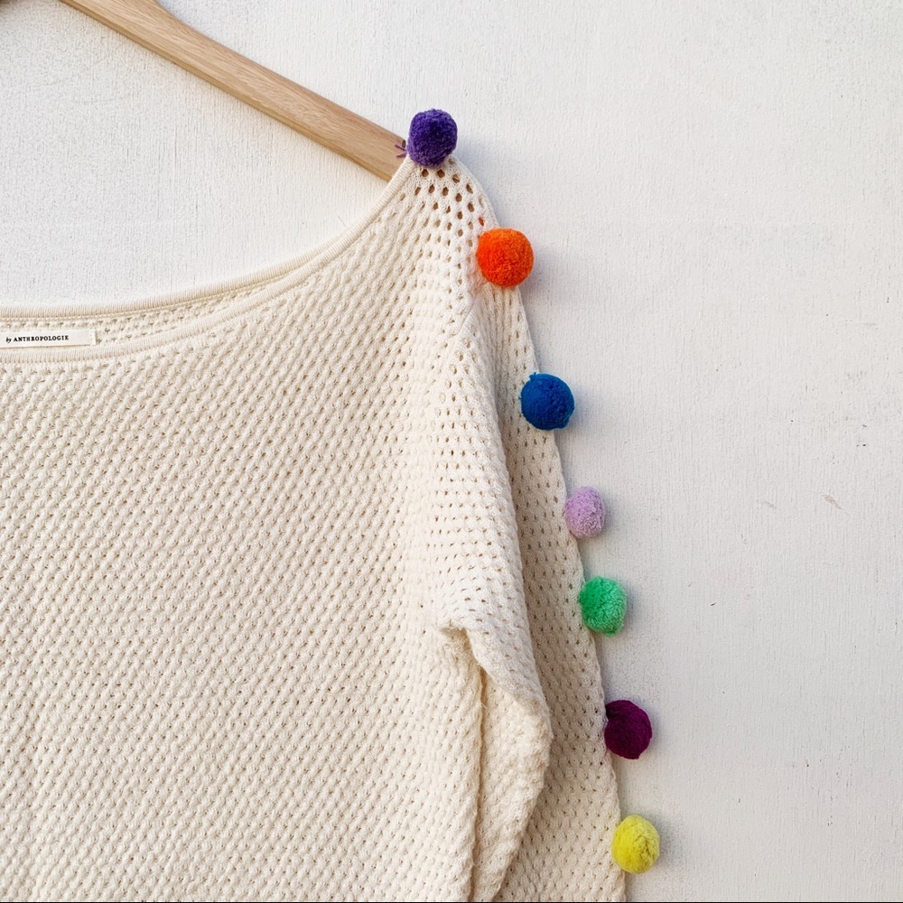 ANTHROPOLOGIE Emilia Pommed Knit Pullover Sweater - Picture 5 of 16